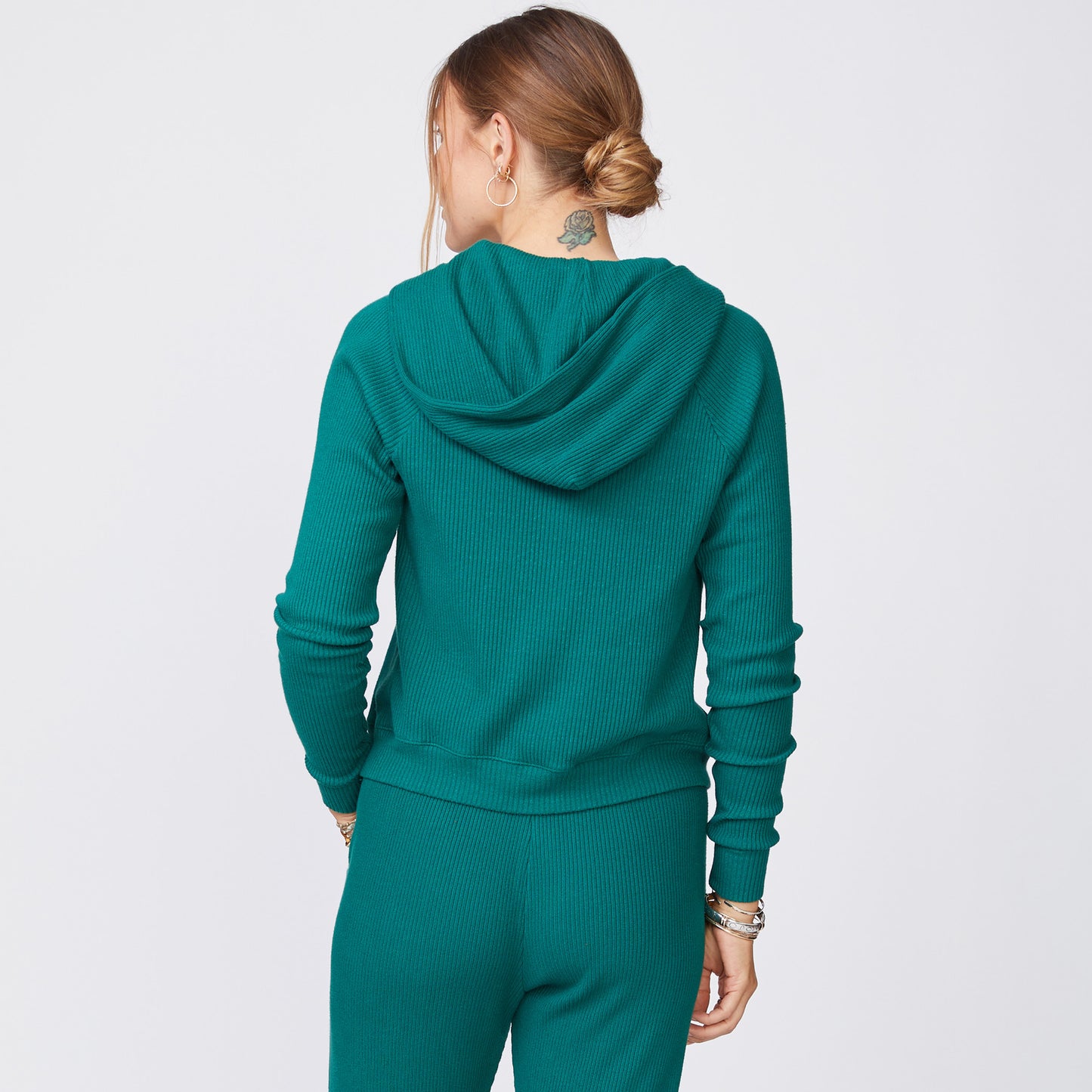 Brushed Rib Hooded Cardigan