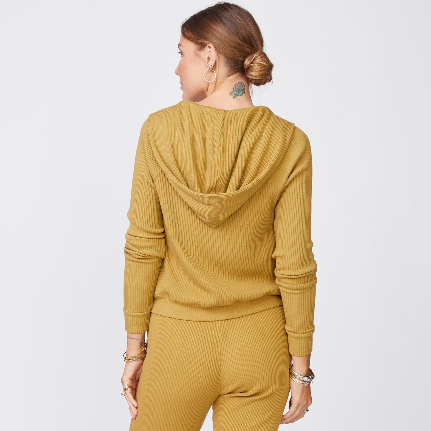 Brushed Rib Hooded Cardigan
