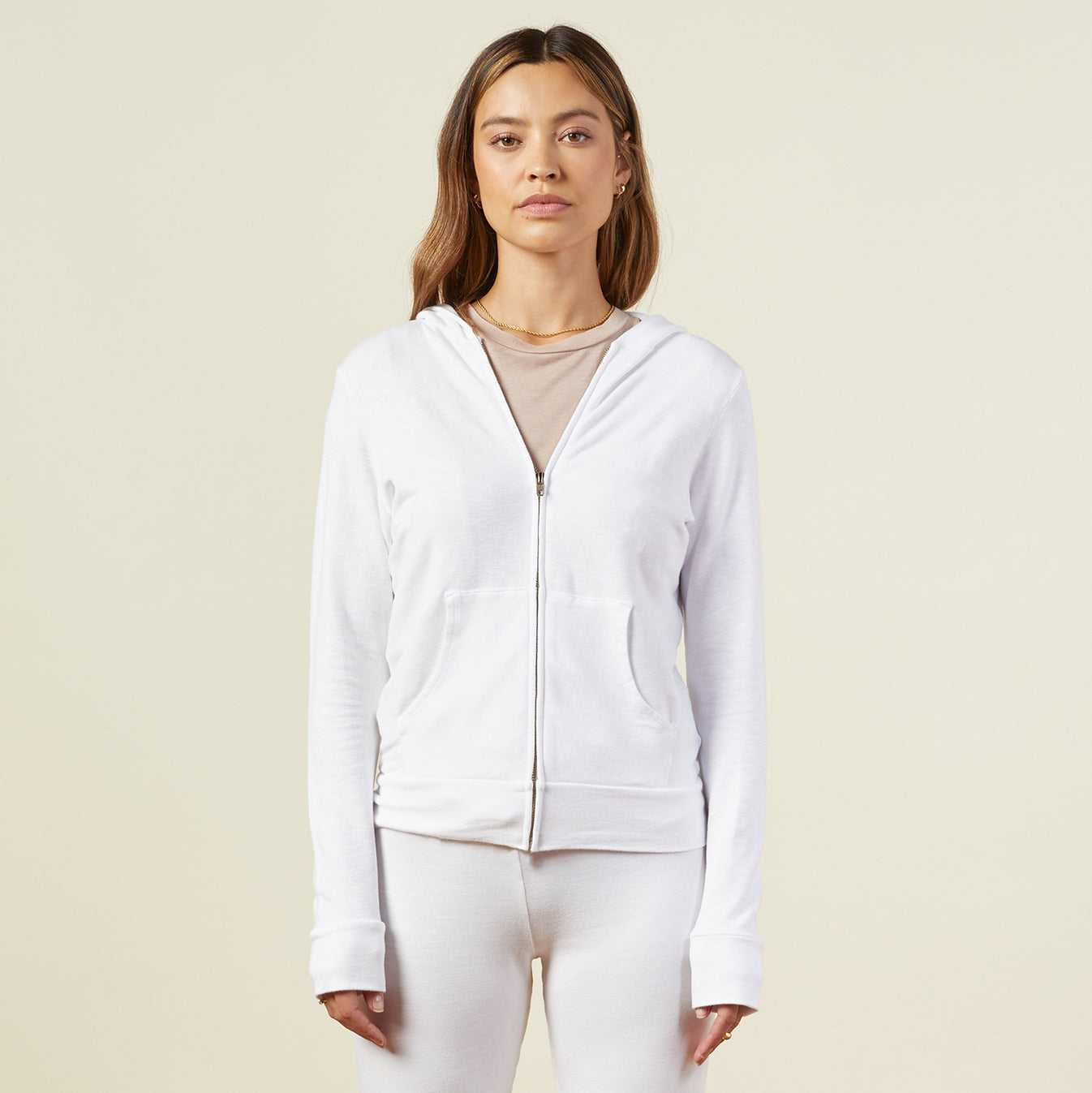 Supersoft Zip Up Hoody - White Color – MONROW