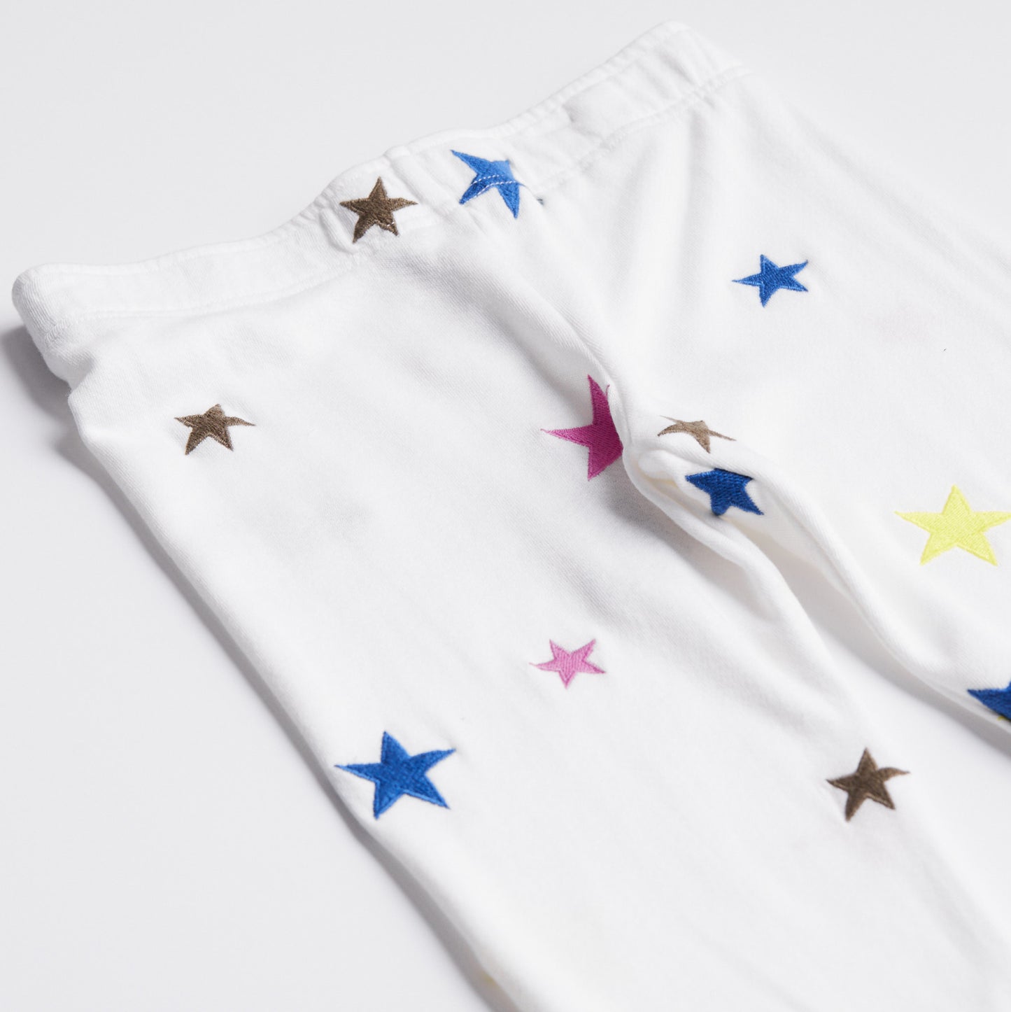 Kids Embroidered Color Stars Elastic Waist Sweats