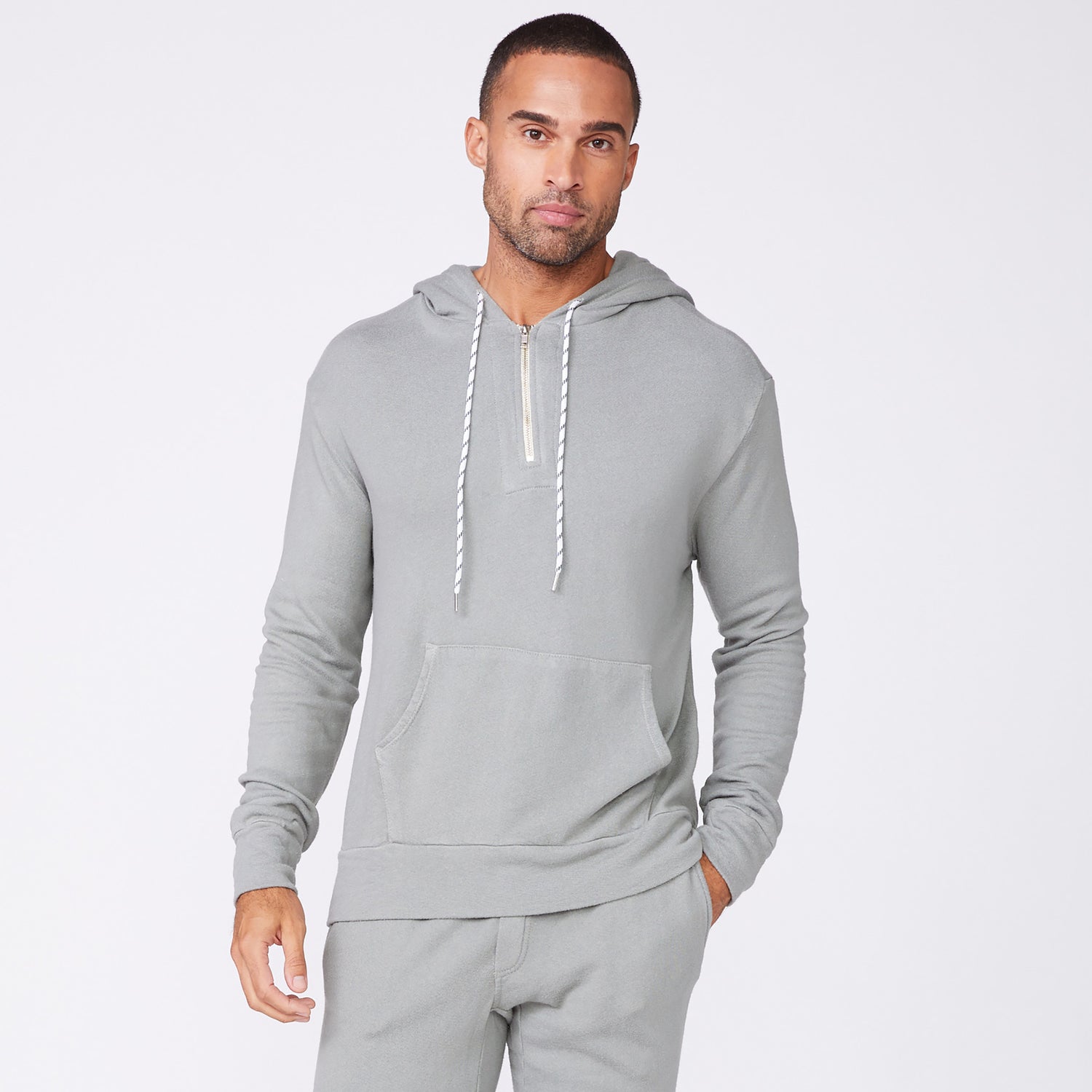 color group - MENS BUNGEE CORD QUARTER ZIP HOODY - MT0058